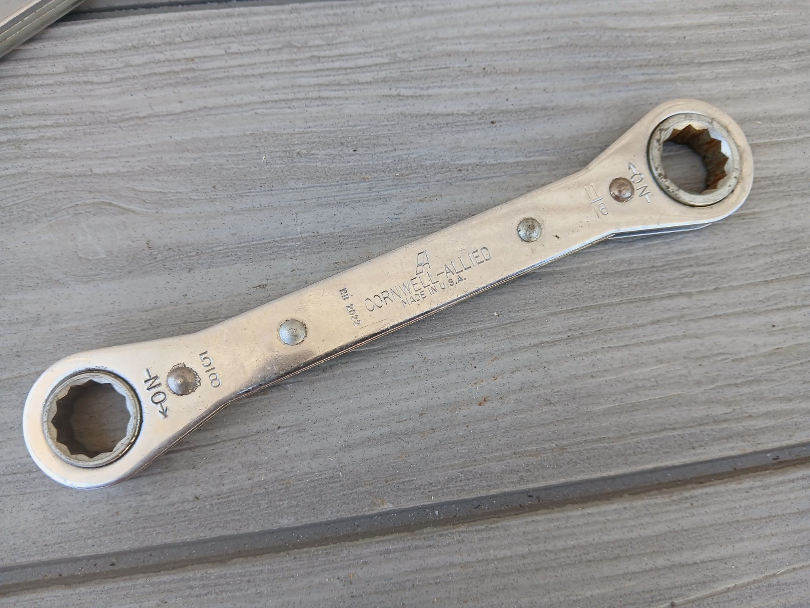 Vintage Cornwell Allied 5pc Set Standard SAE Ratcheting Double Box Wrench USA