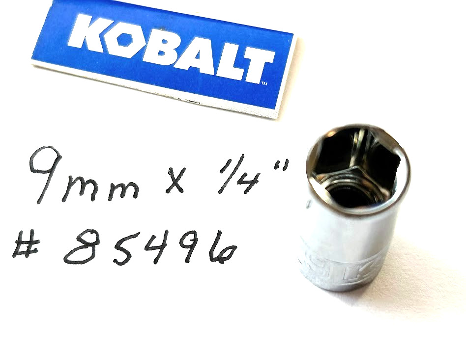 Kobalt 9 mm x 1/4″ Dr Metric Socket 85496- 6 Pt – Free USA Shipping