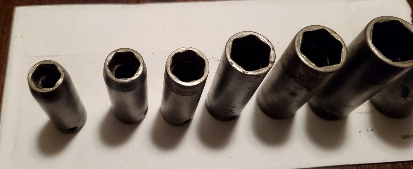 SNAP-ON TOOLS 3/8″ Drive 6-Point SAE Deep Impact Socket Set 7pcs USA