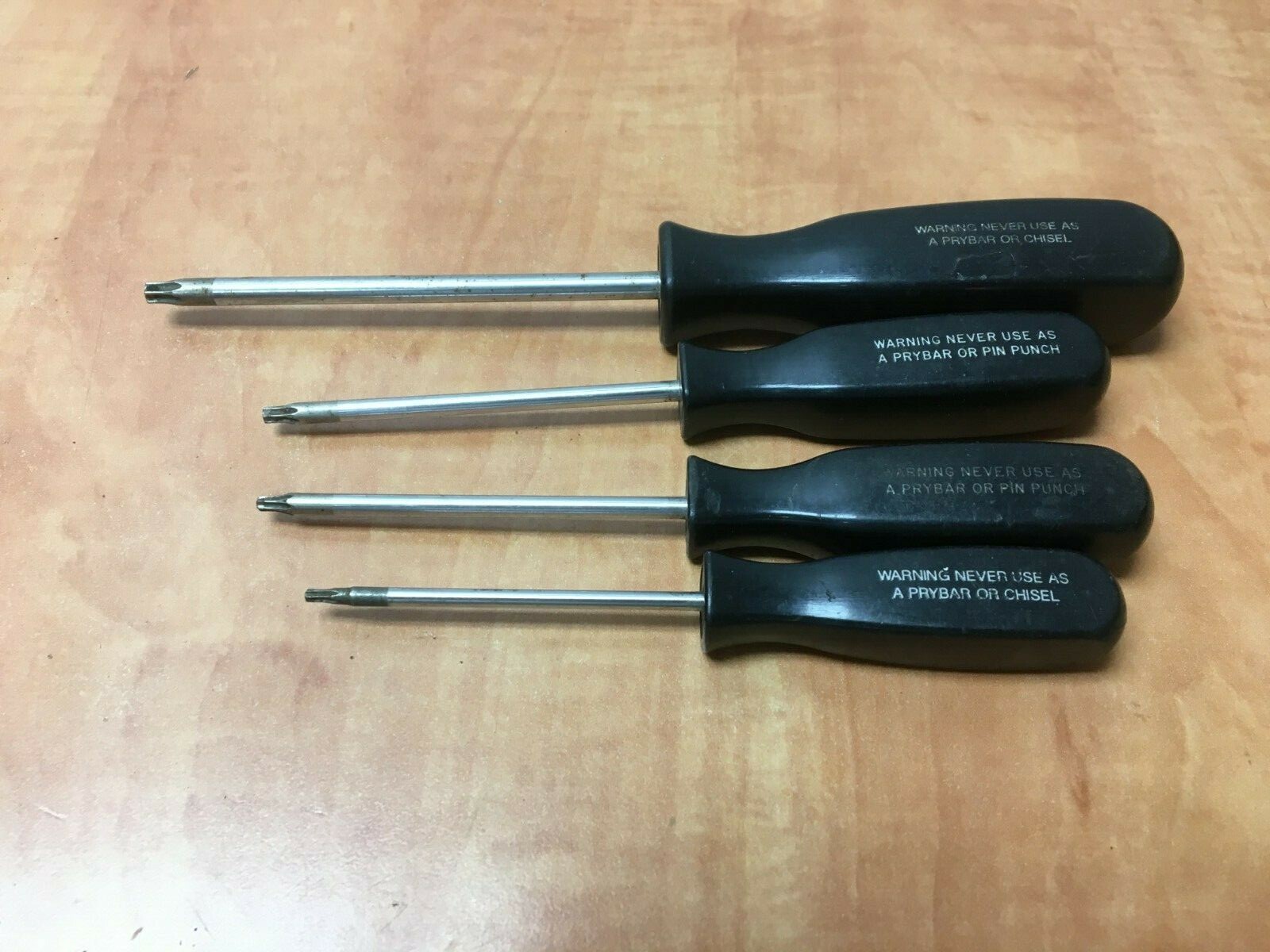 Vintage Snap-on 4pc Torx Screwdriver Set SSTX Hard Black Handle T10 T15 T20 T30