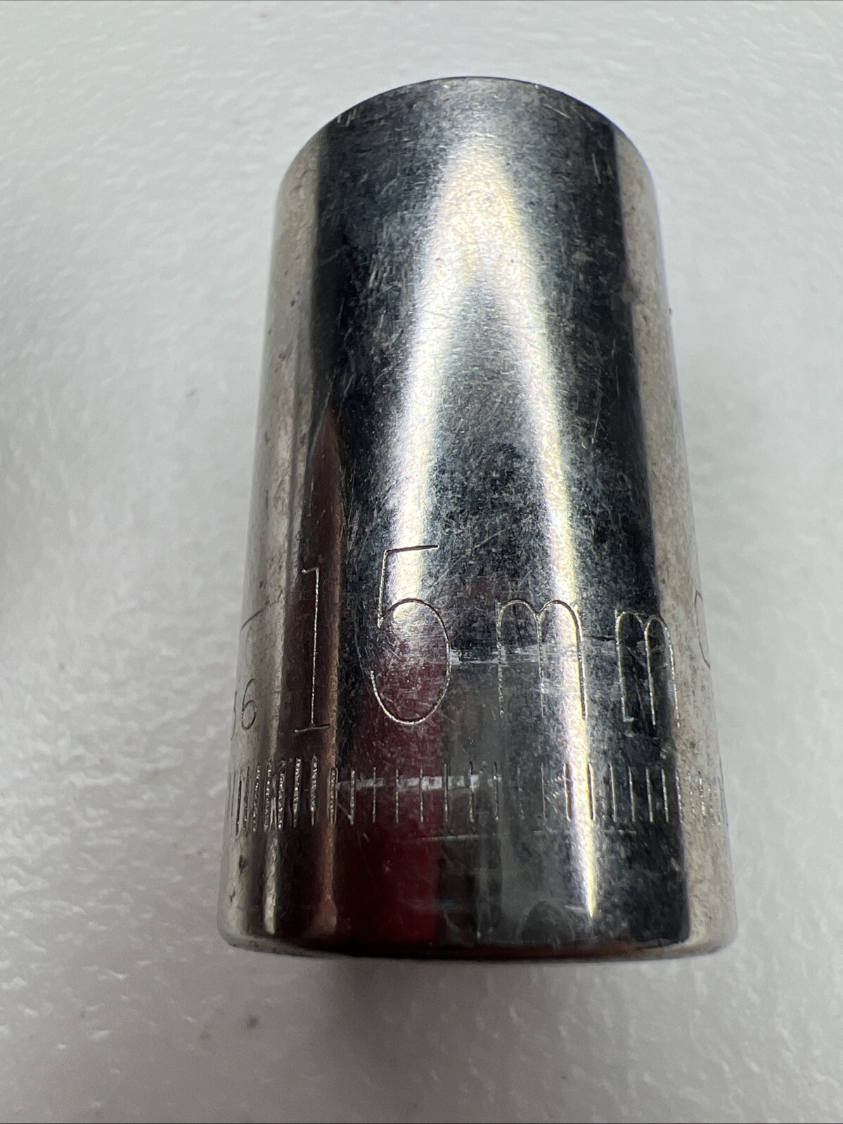 Vintage Craftsman 44236 G1 15mm 12 Point 1/2″ Drive Chrome Socket USA