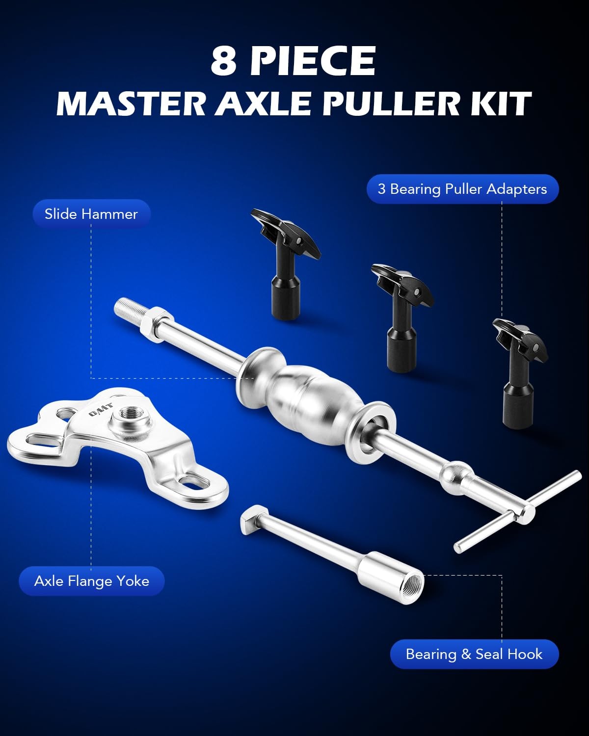 Orion Motor Tech Rear Axle Bearing Puller Set Slide Hammer Seal Remover