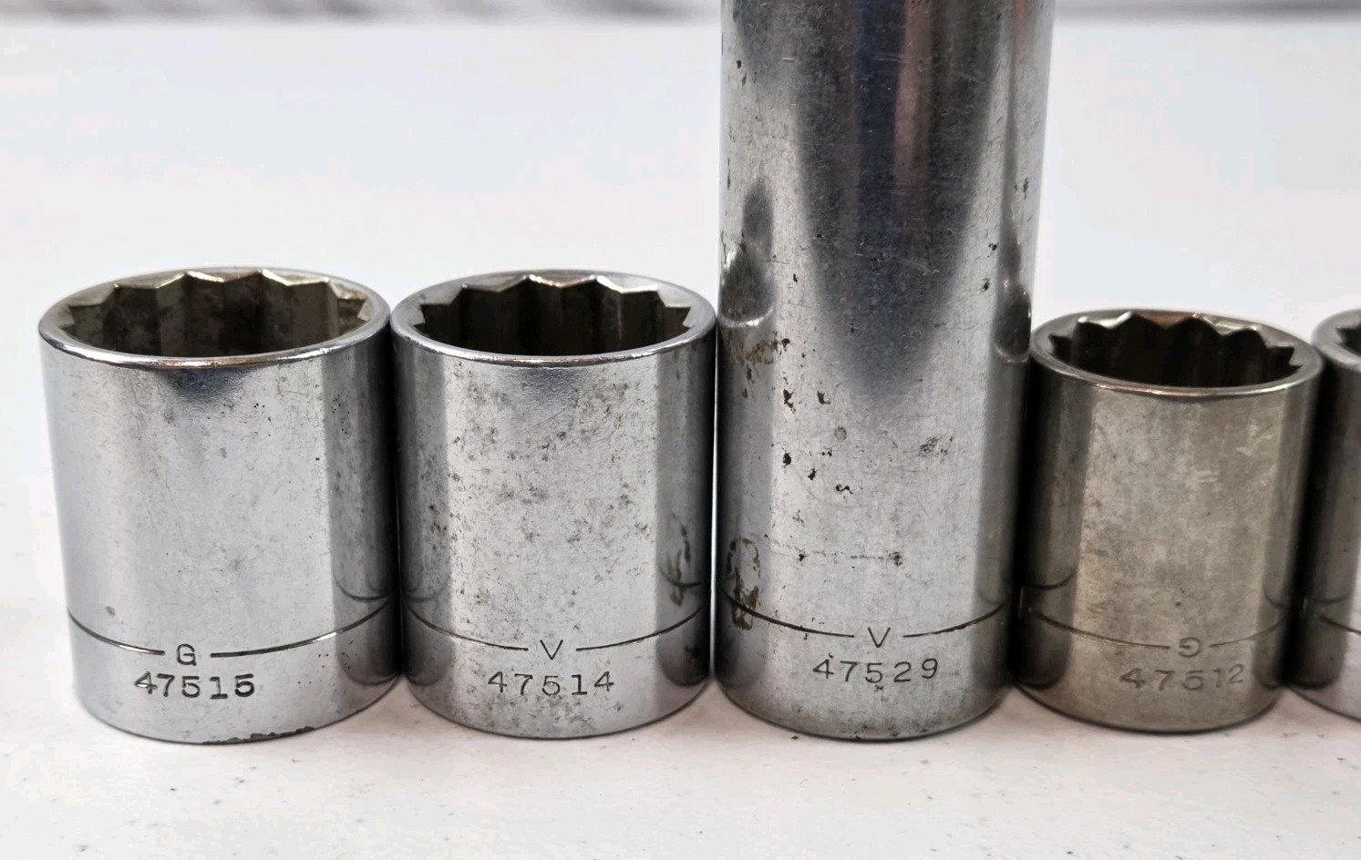Craftsman Socket Set (12) Pc SAE Lot, 1/2″ Drive 6 Pt, 8 Pt, 12 Pt Assorted-READ