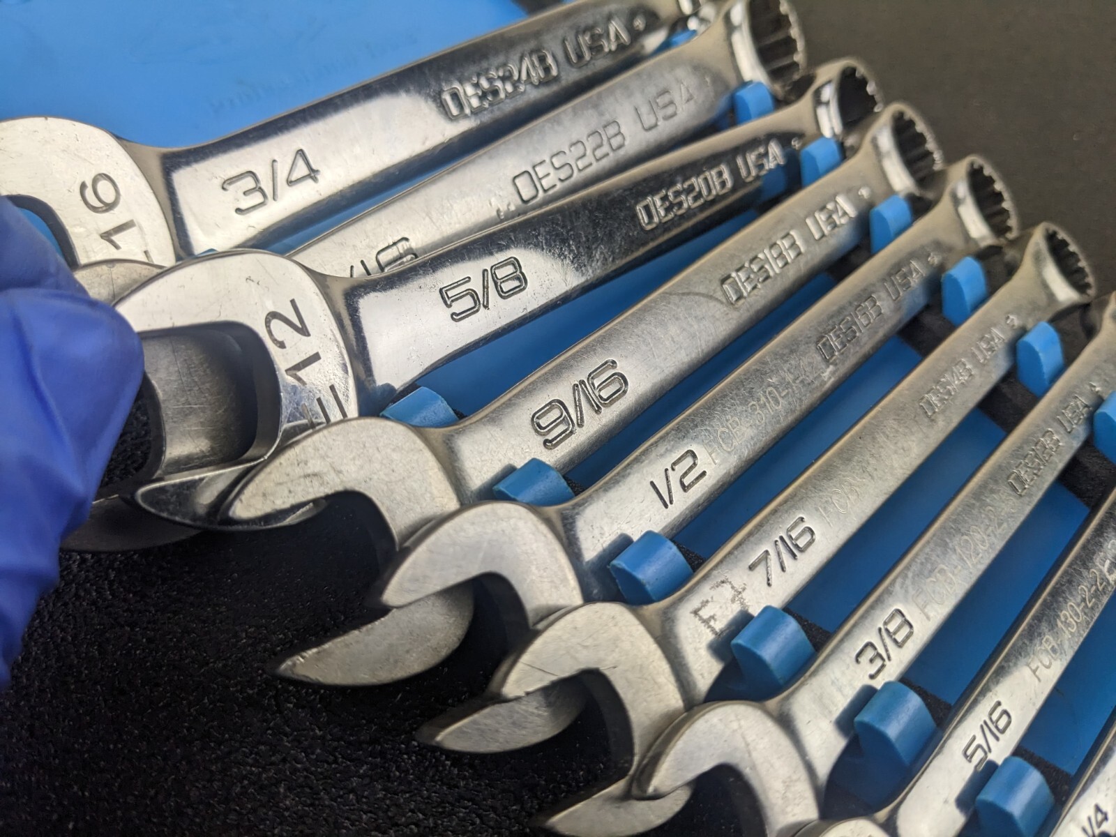 #bk471 Snap On Tools OES Master SAE Spline Short Wrench Set 3/8” – 3/4″ Aviation