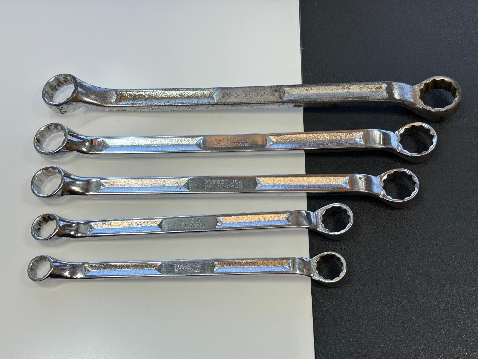 Snap-On Tools USA 5pc XV SAE 5/8″ to 1-1/8” Offset Box End Wrench Set, 12 Point