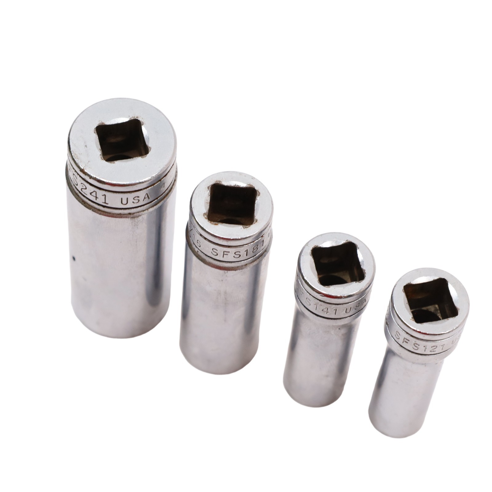 Snap-On Tools 211SFSY 4-Piece 3/8″ Drive 6-Point SAE Deep Socket Set