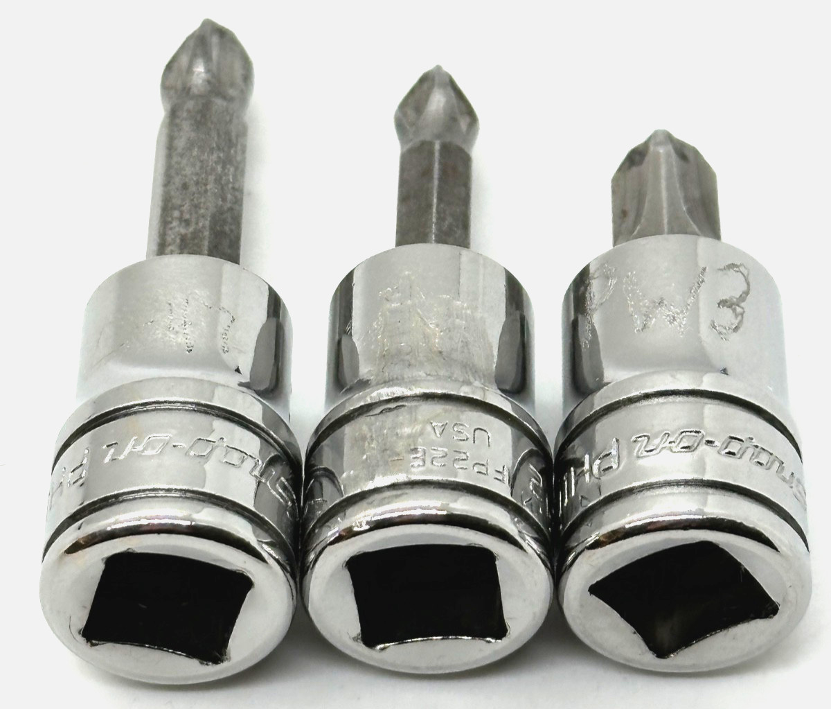 🇺🇸 Snap On Tool Phillips Tip Screwdriver Socket Bit Hand Impact Driver Set Lot