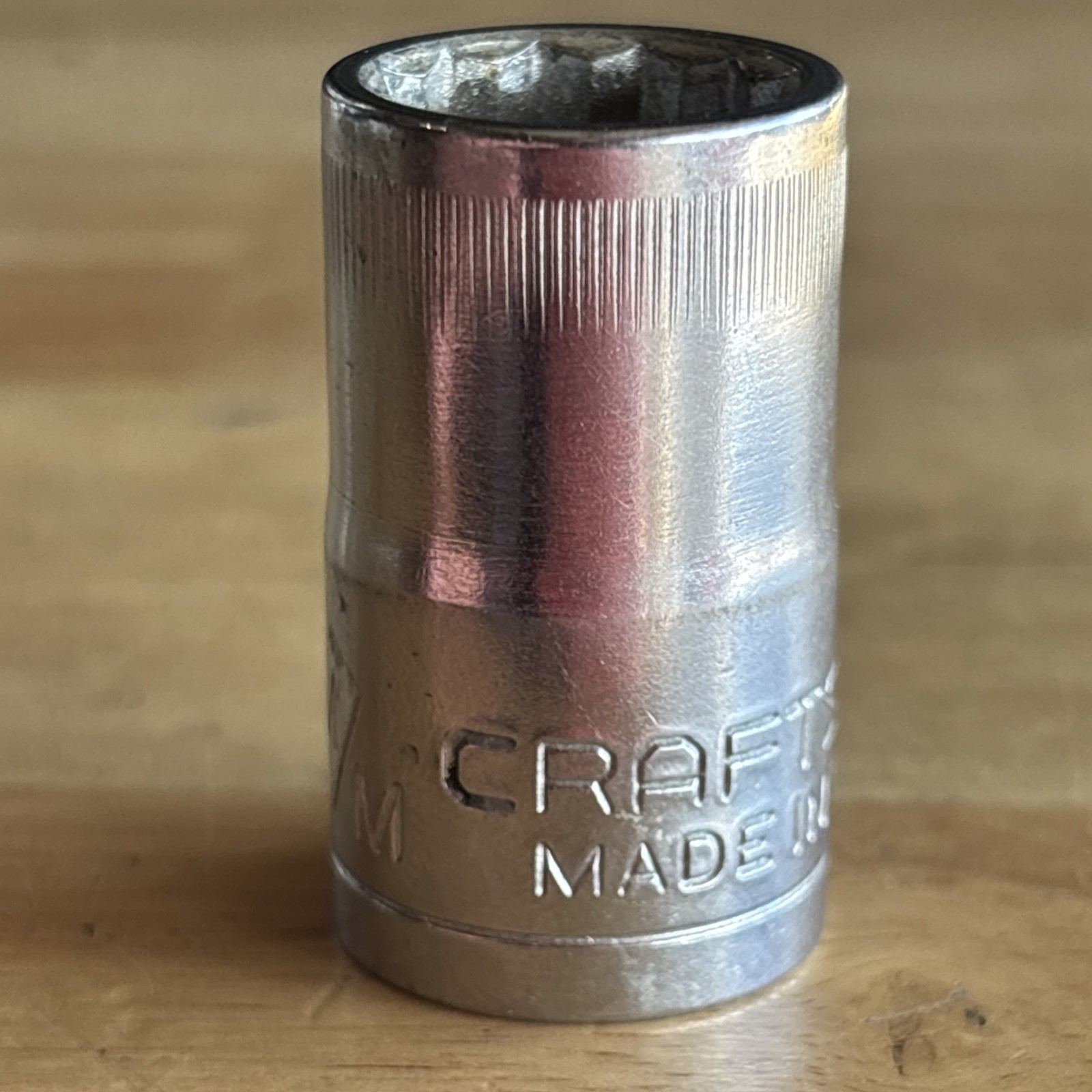 Craftsman 15mm Shallow Socket 1/2″ Drive 12 Point Top Knurl VV Series 44236 USA
