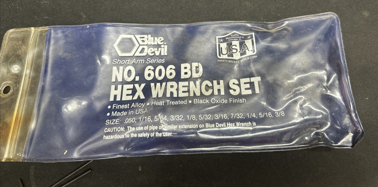 Blue Devil Hex/Allen Key Wrenches. Lot of 11 Tools See Pictures for Sizes