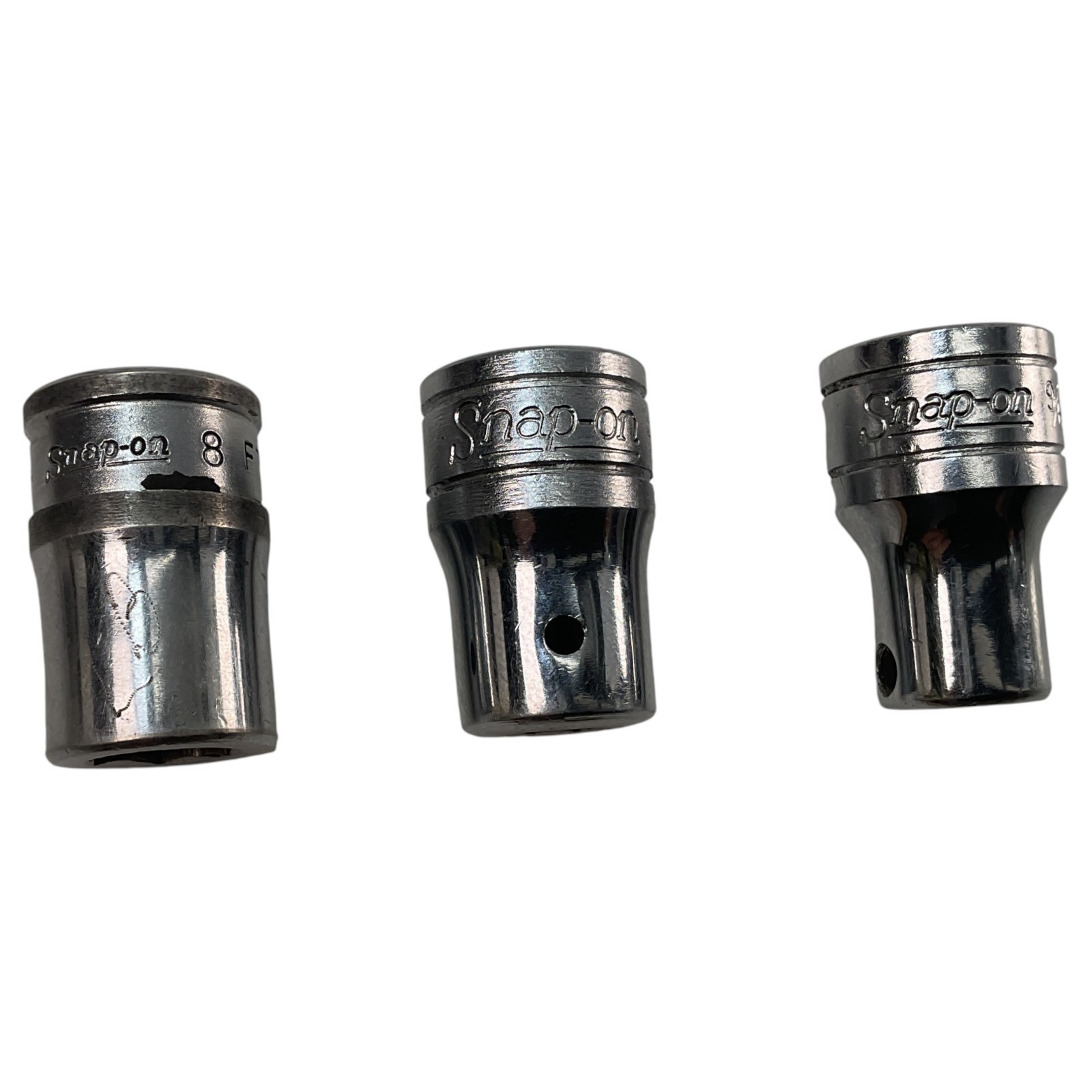 Snap-on 3 Pc Socket Driver Lot 3/8″ Drive FP32A FA4.5A FTSM8B Missing Bits AS IS