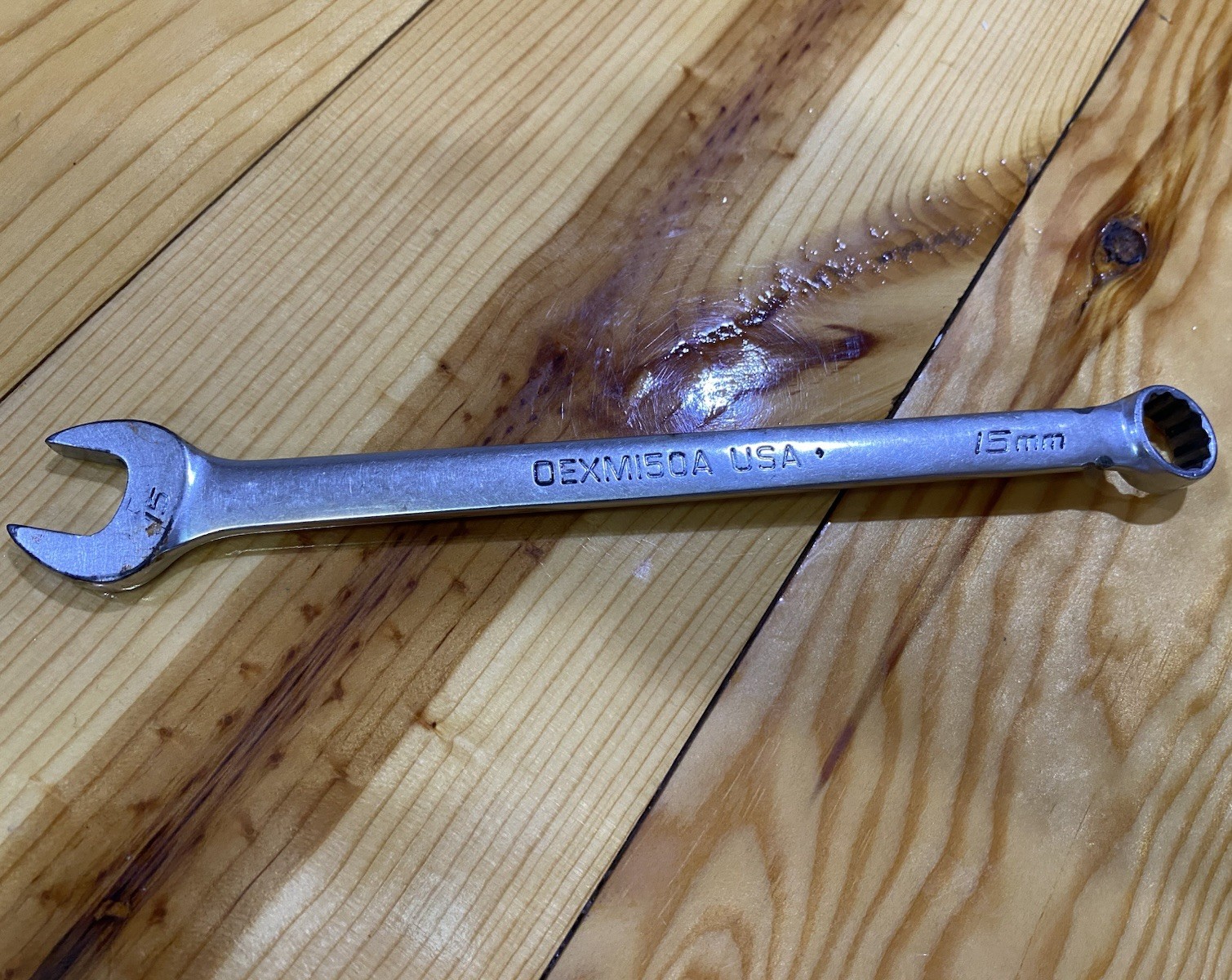 Snap-on Tools OEXM150A 15mm Open End Combination Wrench 12 Point USA