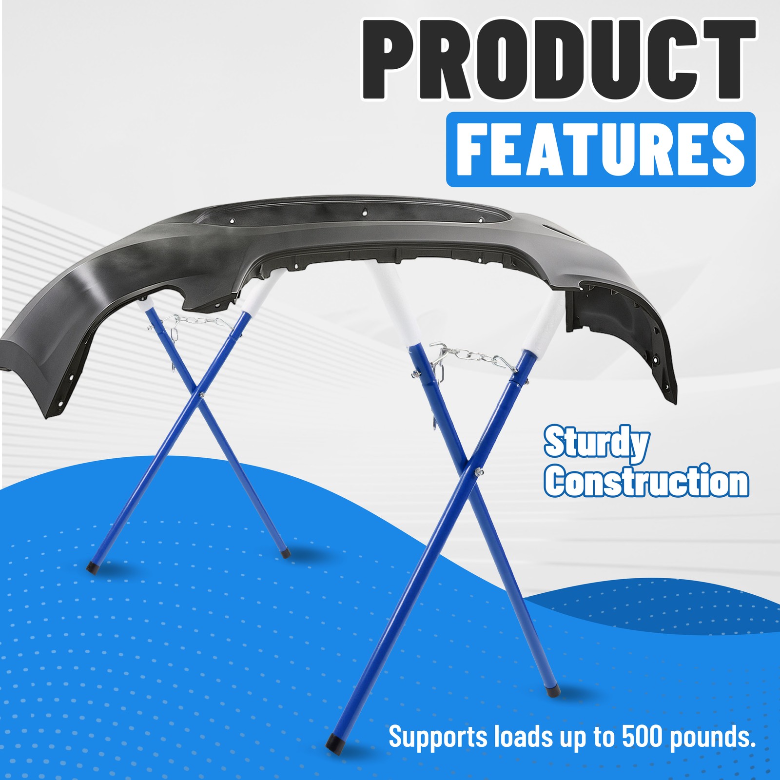 500LBS Bench Stand Spray Rack Stands Auto Body Work Paint Hood Repair Heavy Duty