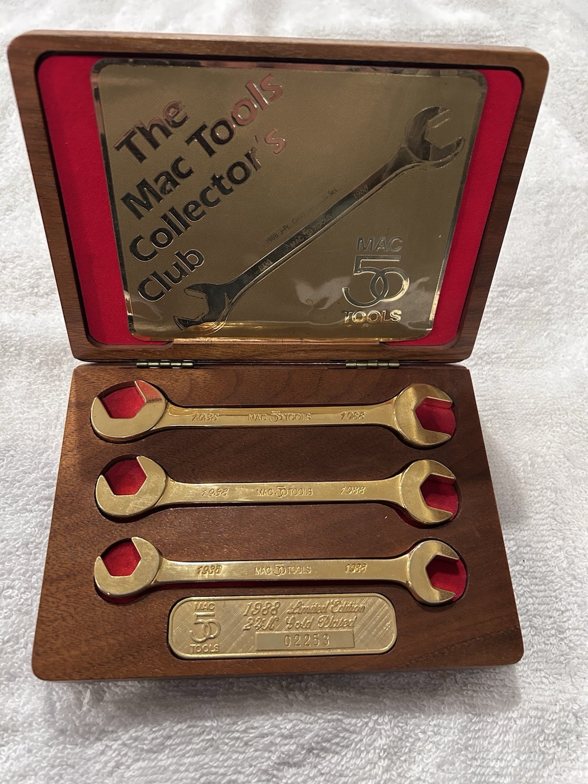 MAC 50 Years 24K Gold Plated Offset Wrench Set 1988 Set #02259