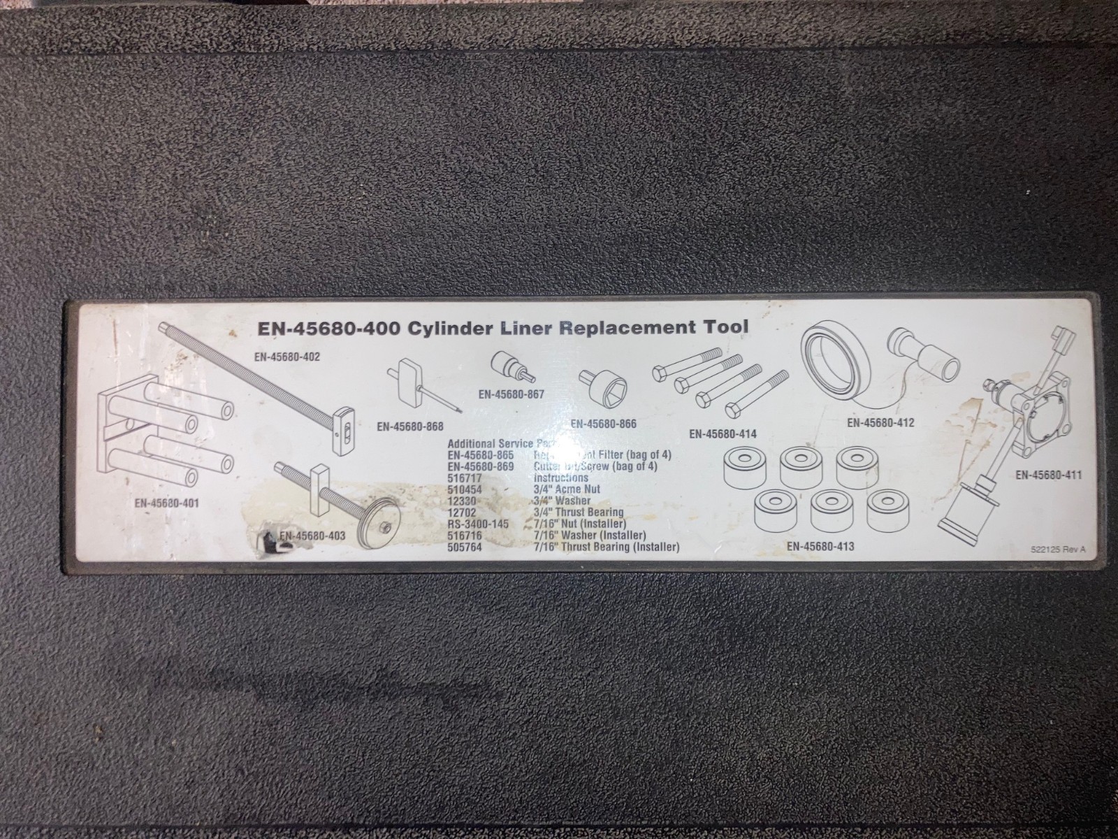 Kent Moore 45680-400 GM 93mm Cylinder Liner Remove/Install/Trim Tool Complete