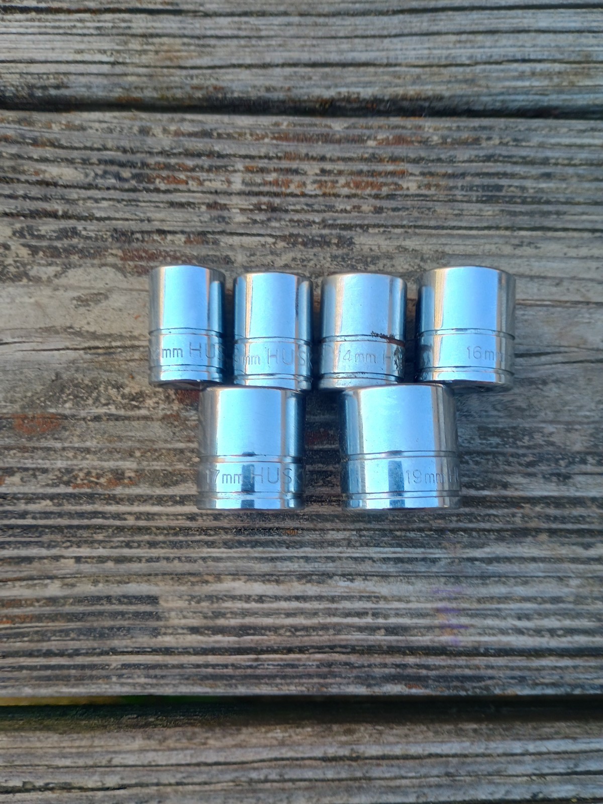 6 Pc Husky 3/8″ Drive 6 Point Metric Sockets 12, 13, 14, 16, 17, 19 mm