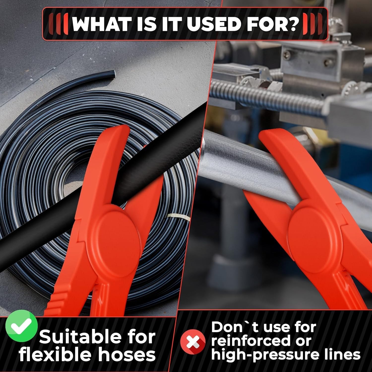 Brand New Hose Pinch Off Pliers Set – 6Pcs, Red, Ergonomic, Non-Conductive