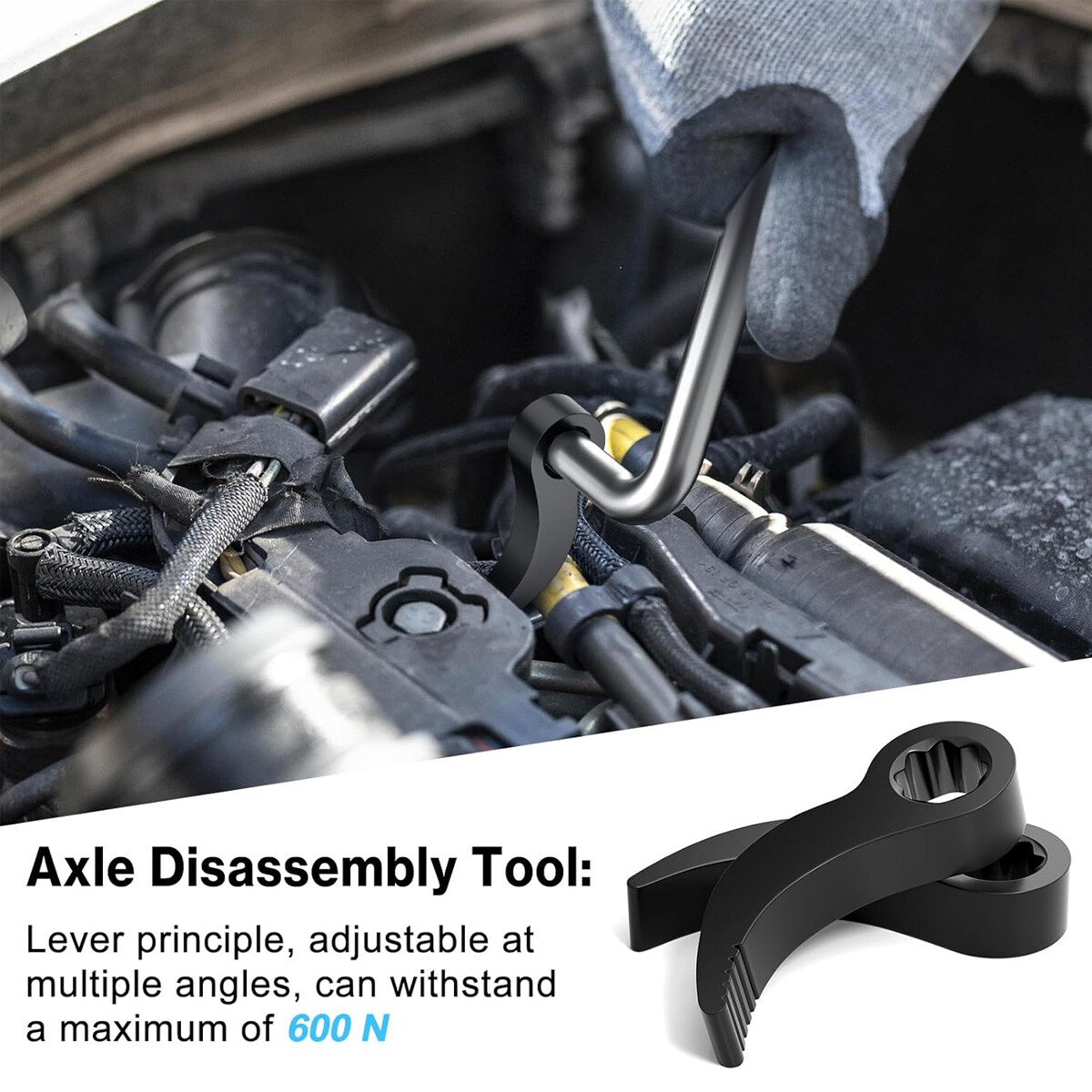 Pry Bar Wrench Adapter Head Half Shaft Removal Crowbar Ratchet Tool 1/2″ 3/8″ US