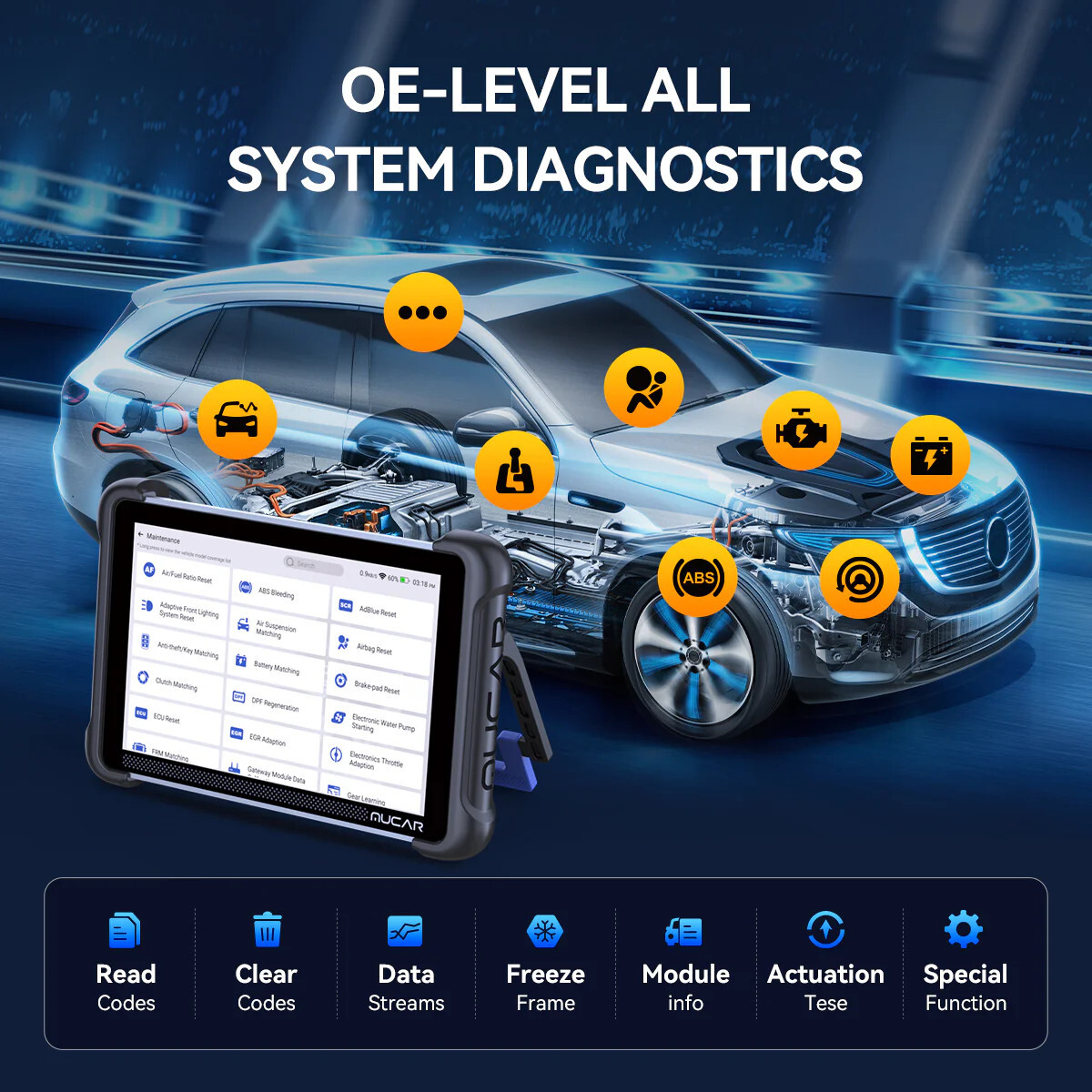 MUCAR 892BT Car System Bidirectional Scanner AI Diagnostic Tool 35+Services FREE