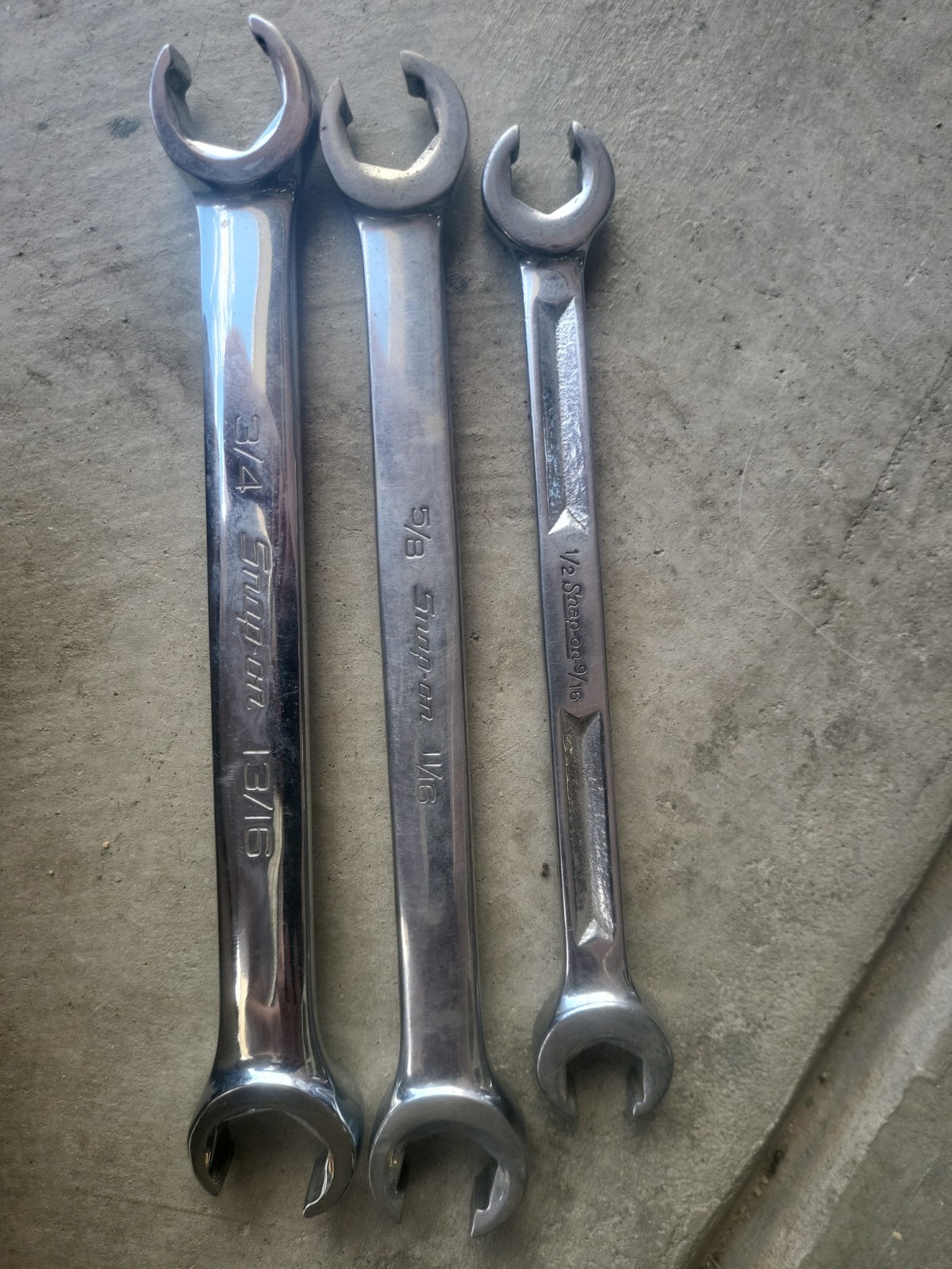 Snap On Brake Line Wrench Lot of 3 Sae 1/2 – 13/16 Inch Made In USA