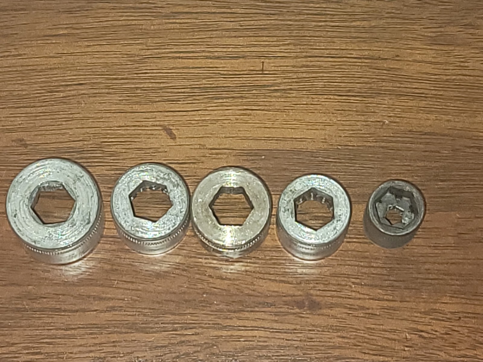 Mixed Lot Of 5 Hexagon Drive Sockets 12pt SAE