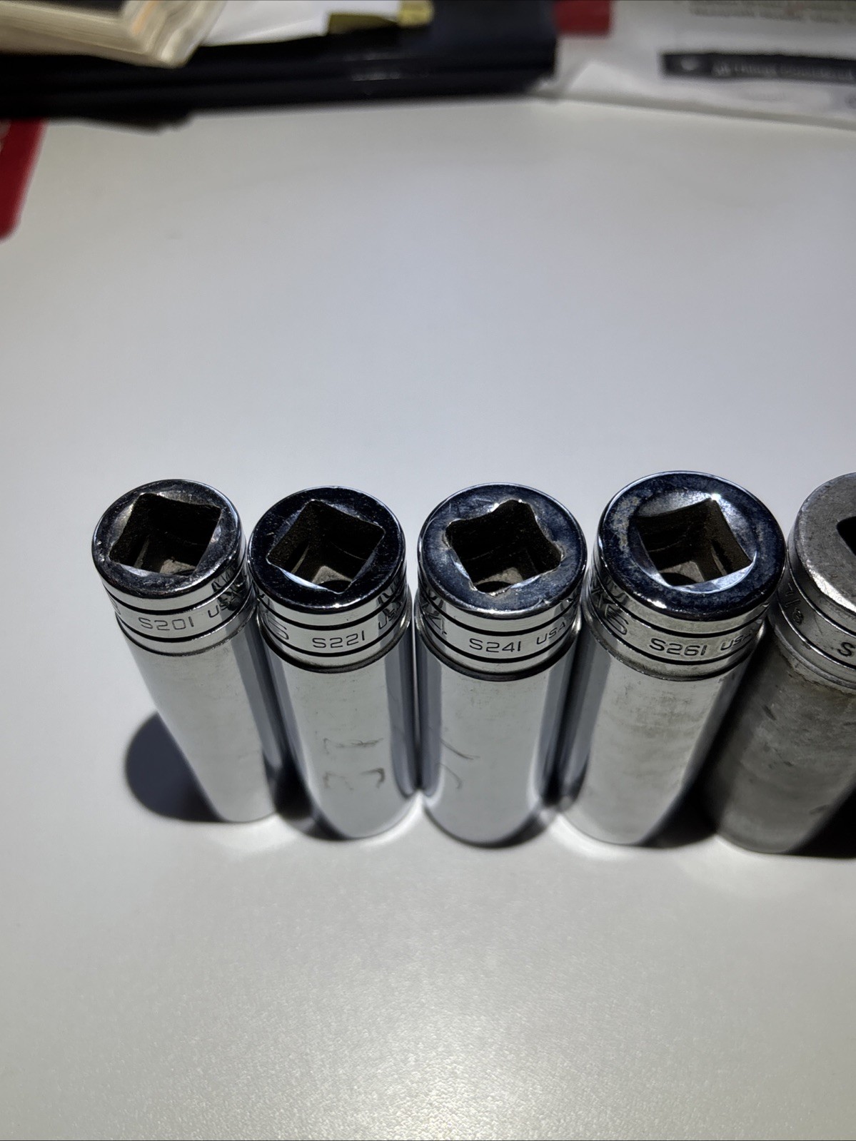 Snap On Tools 1/2″ DEEP SAE 5/8”»- 15/16″ Socket Set Lot 12-PT 🇺🇸