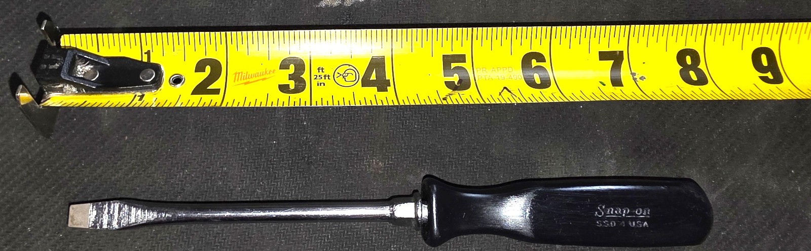 SNAP ON SDD2 BLACK HARD HANDLE FLAT SLOTTED BLADE SCREWDRIVER 8-1/4″ USA