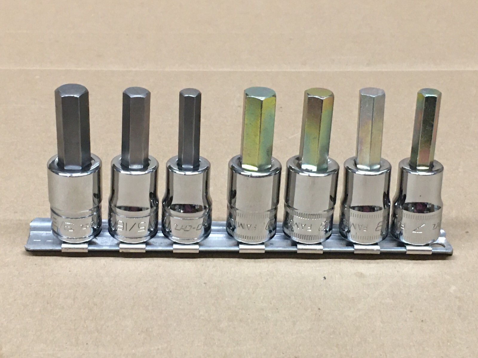 NEW – Snap-On 7pc SAE & Metric Hex Allen Bit Socket Set – 3/8″ Drive – Basic Set