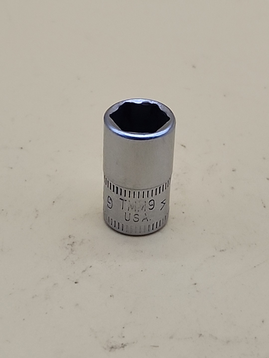 Snap-on Tools 1/4″ Drive 9mm METRIC 6pt Shallow Chrome Socket TMM9 USA