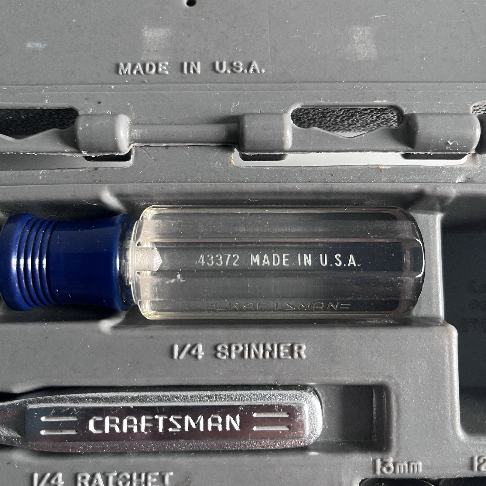 Vtg Craftsman USA 1/4″ Drive 6 Point METRIC Socket Set 34795 G Series