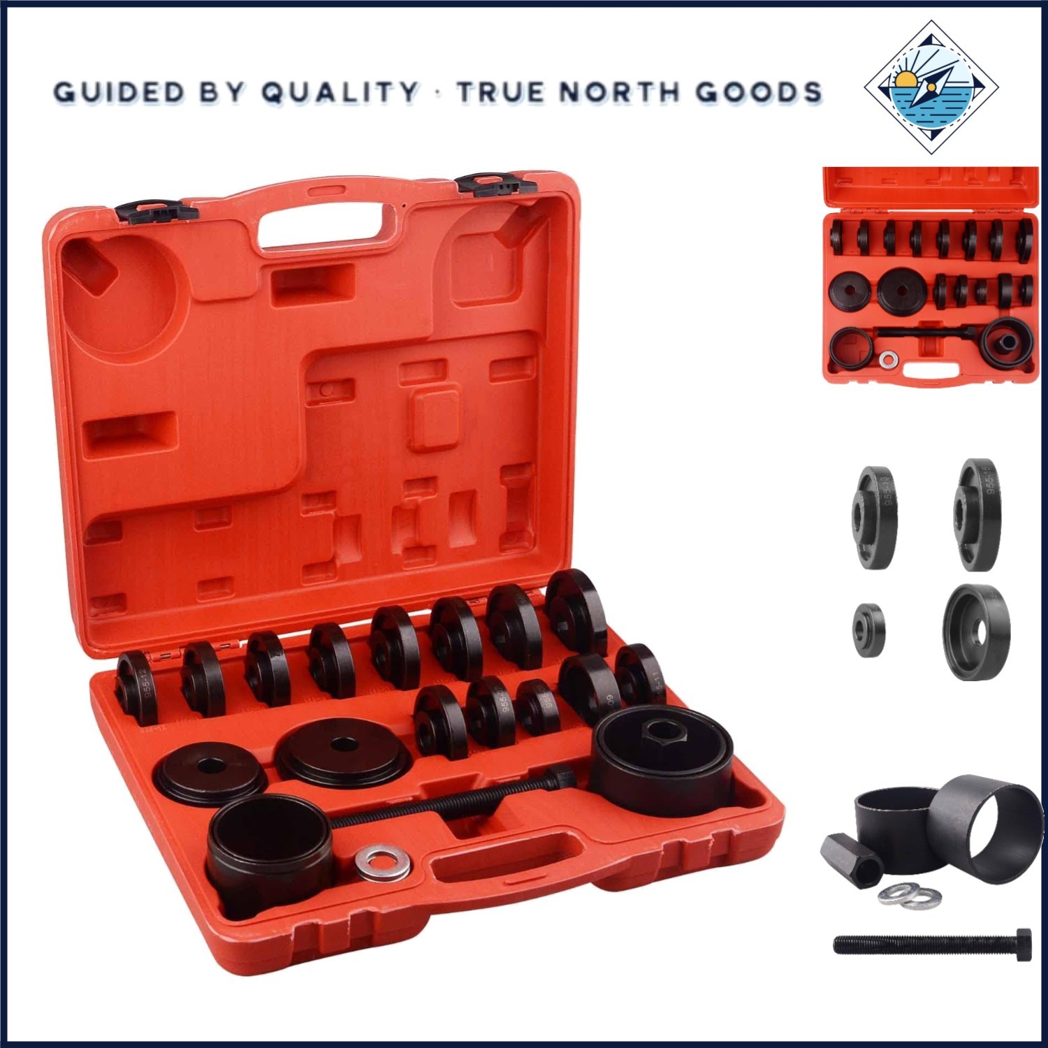 Heavy-Duty Wheel Bearing Press Kit with 23 Pieces for Front Drive Vehicles