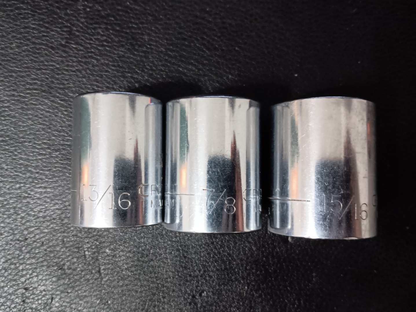 3 Craftsman Sockets 12 Point 1/2″ Drive -G- 15/16″ 47513 7/8″ 47512 13/16 47511