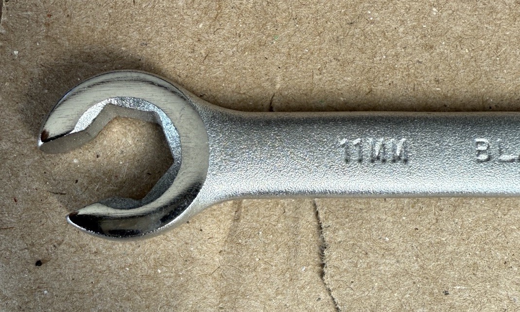 Blackhawk 11mm x 12mmMetric Flare Nut / Line Wrench Satin Chrome ZW-1200 USA NEW