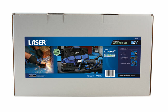 Laser 61552 Cordless Angle Grinder 20V Kit (Euro)