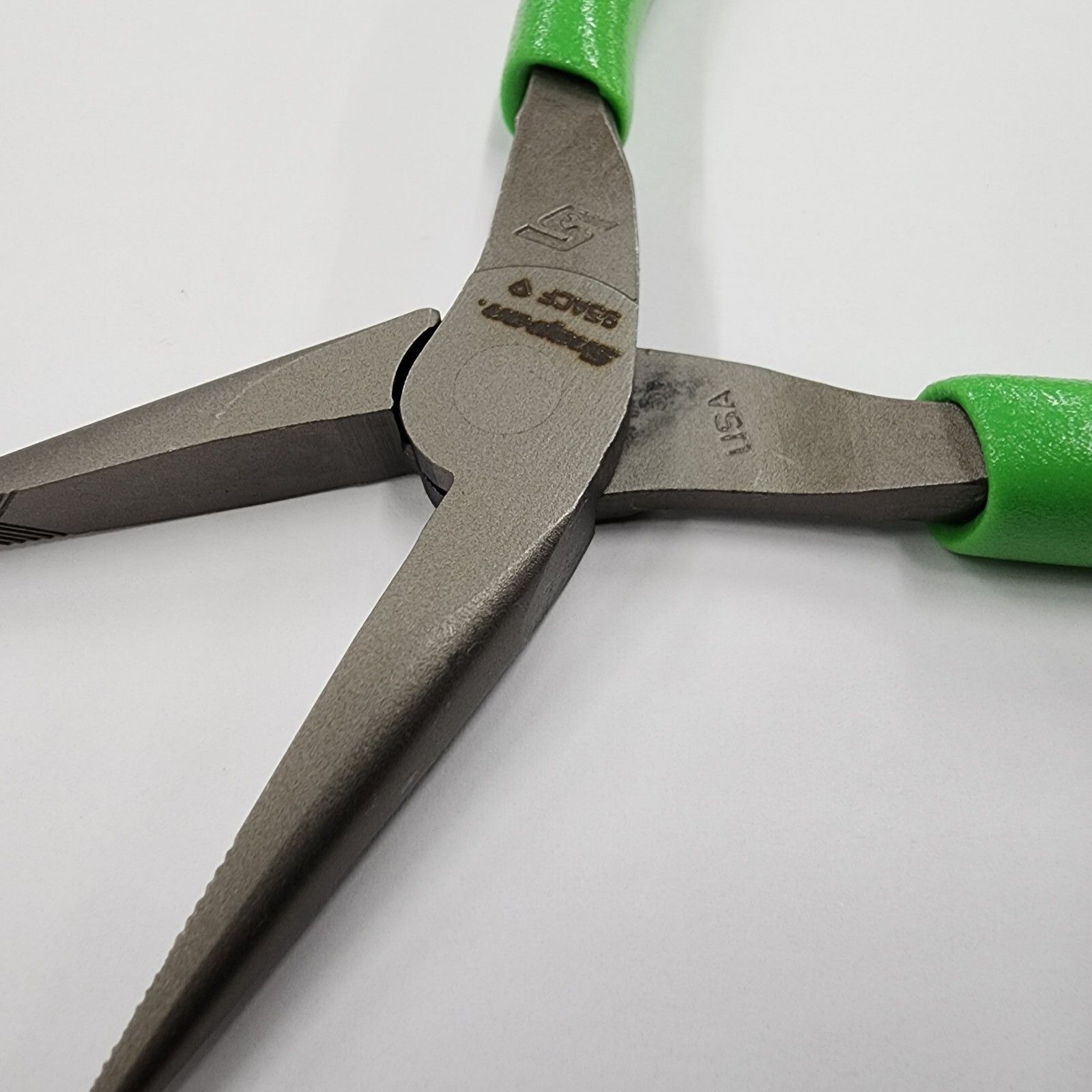 Snap-on Tools USA NEW GREEN Soft Grip 6″ Talon Grip Needle Nose Pliers 95ACFG