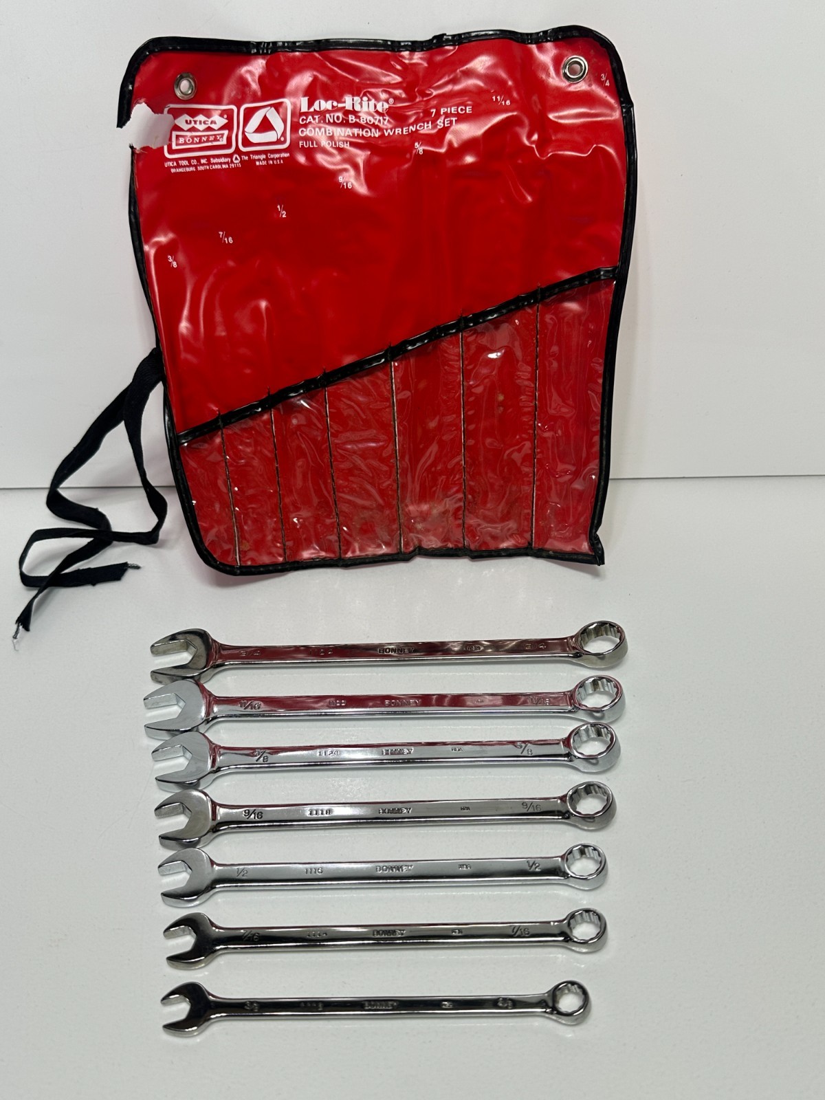 🇺🇸 BONNEY Tools USA 7pc 12-Point SAE 3/8-3/4″ Combination Wrench Set, B-80717