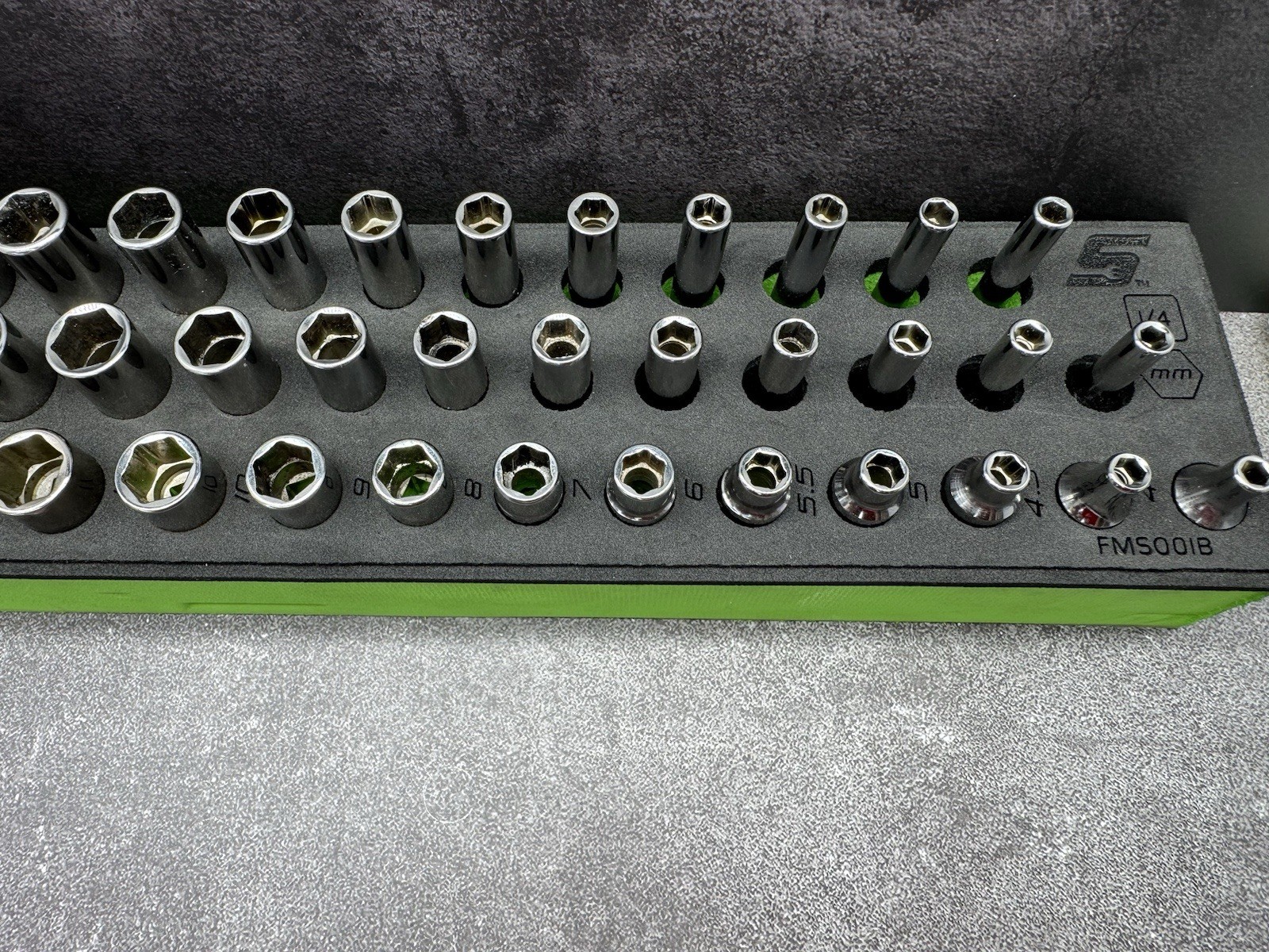 Snap-On Tools 142STMMSYFR1 42pc 1/4 Drive 6-Point Metric Foam Socket Set Fms001B