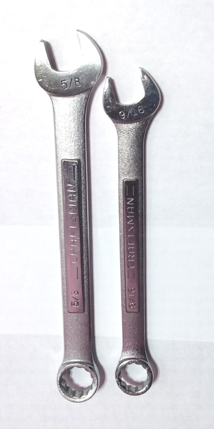 Craftsman 44696 -VA- 9/16″ & 44697 A-AE 5/8″ Both 12 Point Combination Wrenches