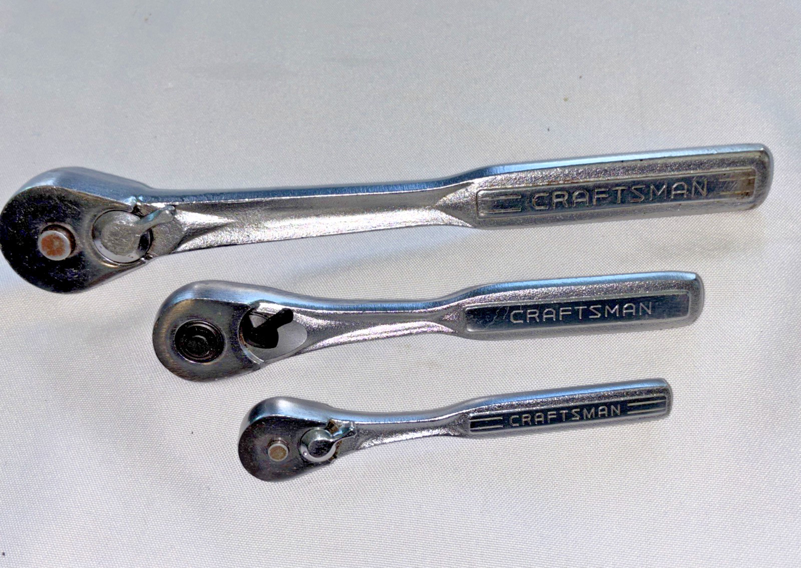 Craftsman -V- 44985 1/2” 43784 3/8” 43185 1/4” Drive 3 Piece Ratchet Set / USA