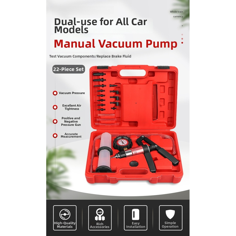 Vacuum Pump Brake Bleeder with 0-40 PSI and 0-20 PSI Dual Range Measurement