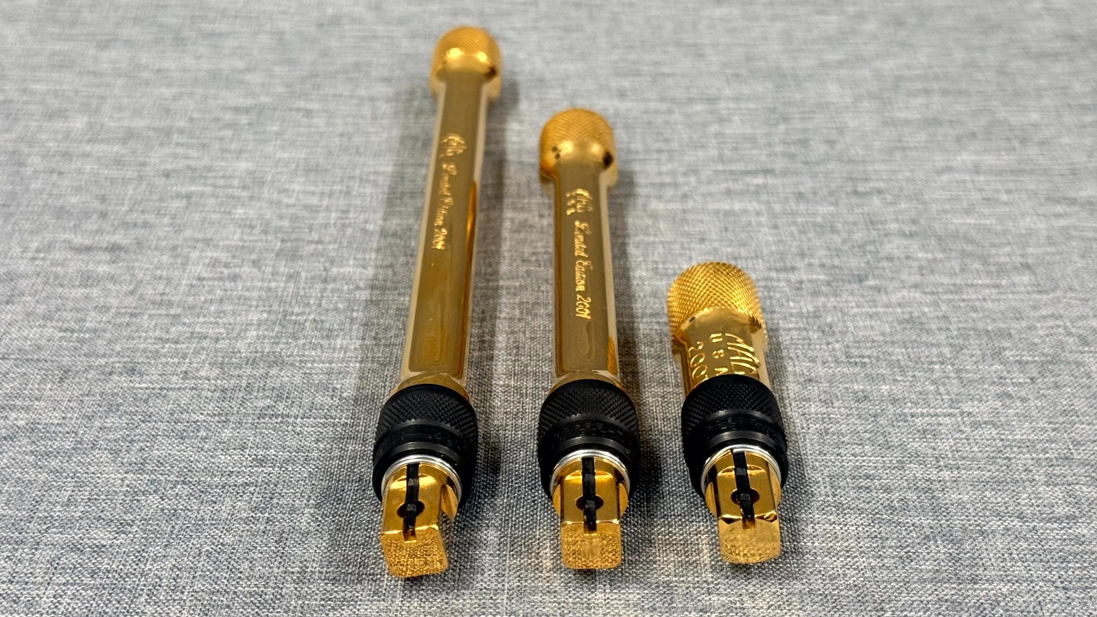 MAC Tools Limited Edition 2001 24k Gold Plated 3 Piece Extension Set USA W/case