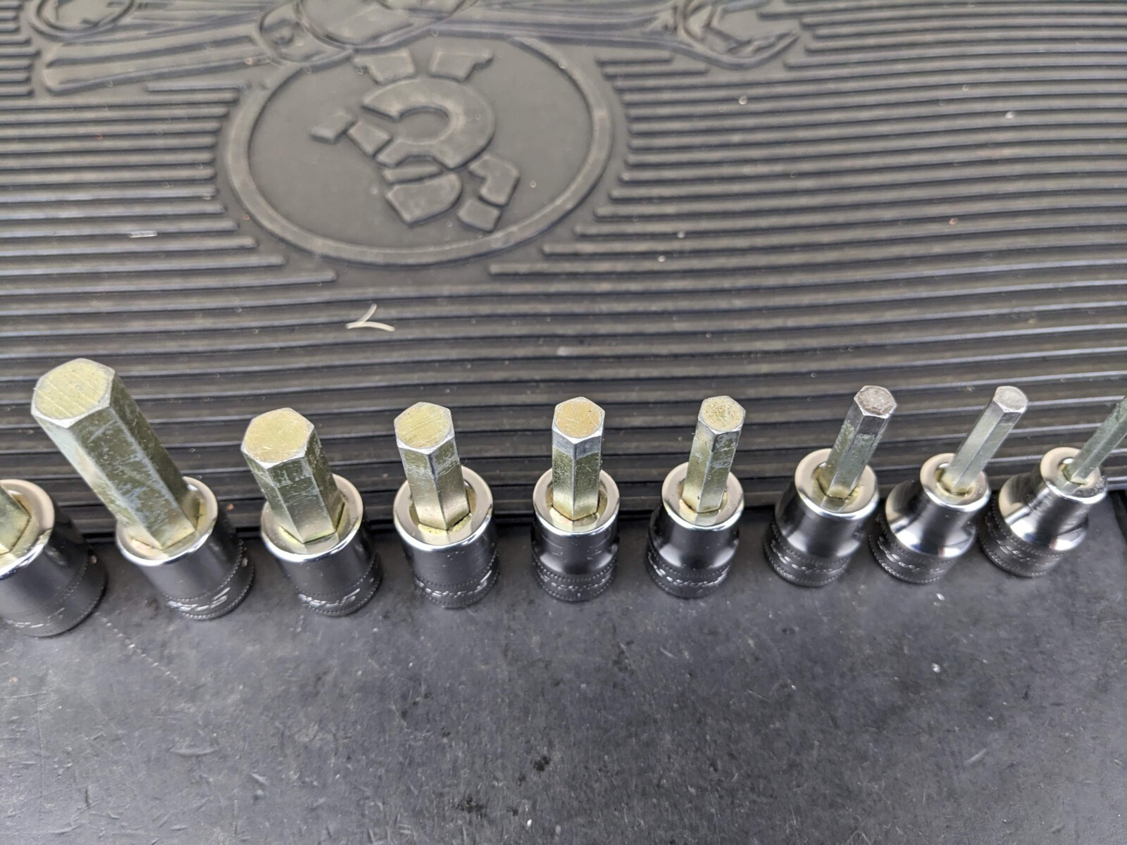 #be219 Snap-On 11pc Metric Hex Allen Socket Set 3/8″ Drive 4mm to 14mm 211EFAMY