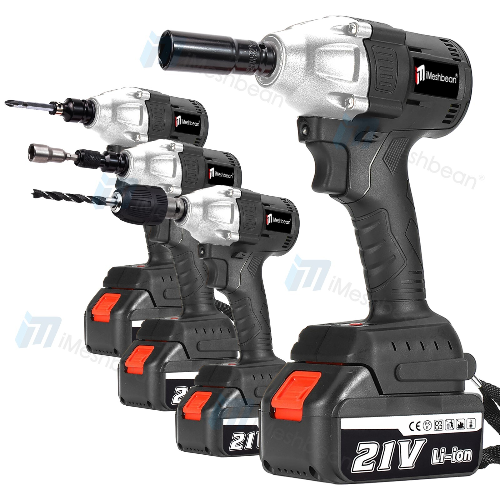 800Nm Cordless Electric Impact Wrench 1/2» Gun High Power Driver Li-ion Battery