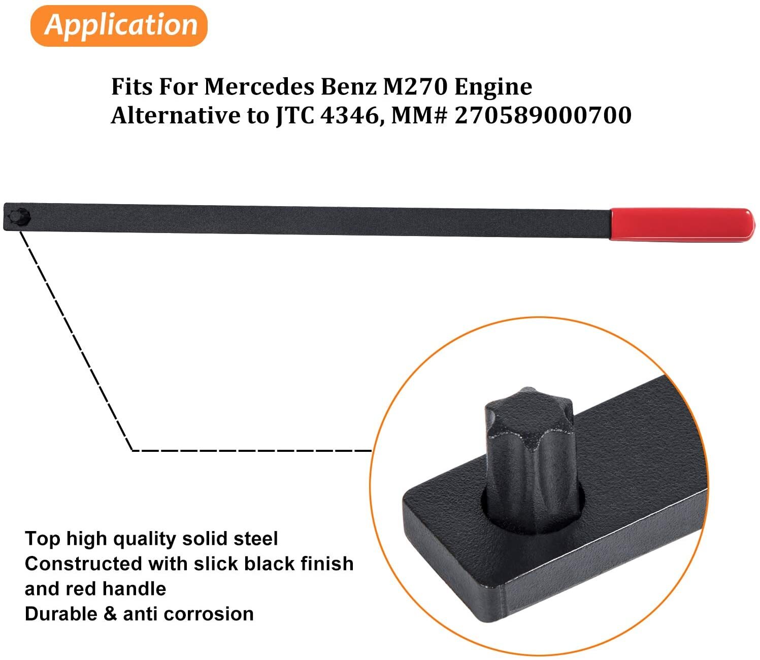 4346 Serpentine Belt Wrench Tensioner for Mercedes Benz M270 MM 270589000700