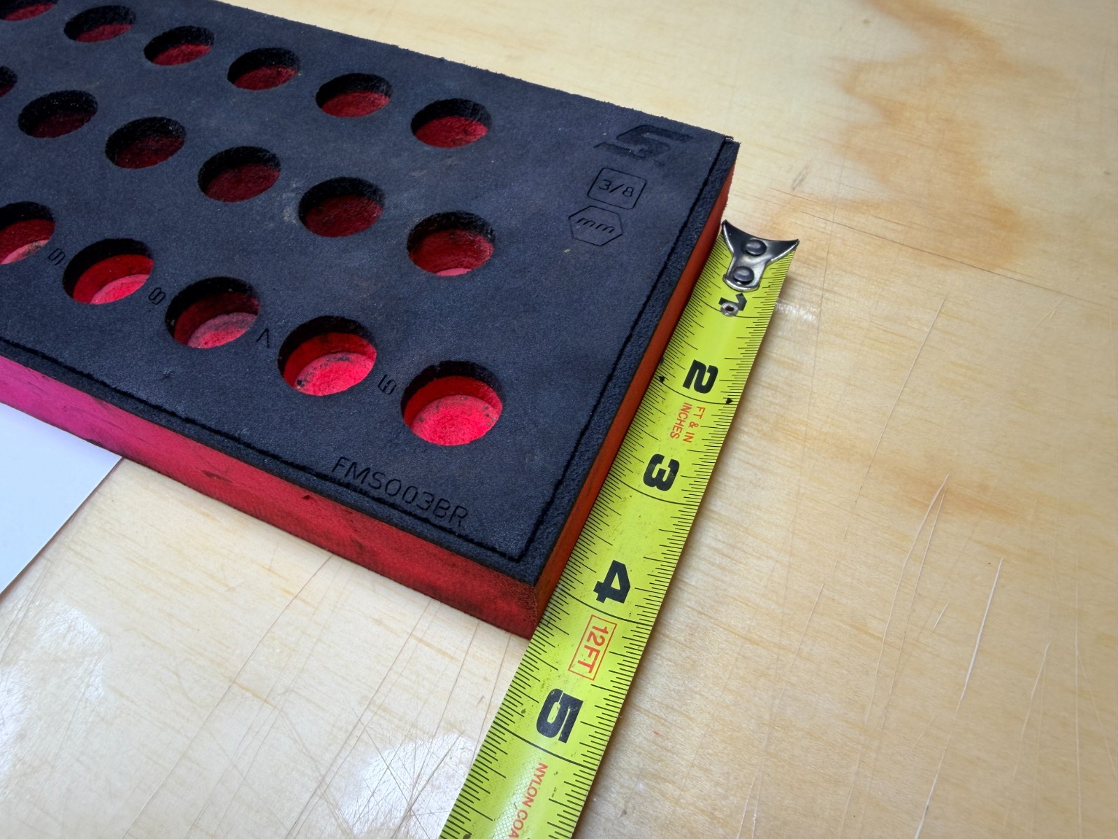 Snap-on Tools USED RED FOAM Tray for 45pc 3/8″ Drive Metric Socket Set FMS003BR
