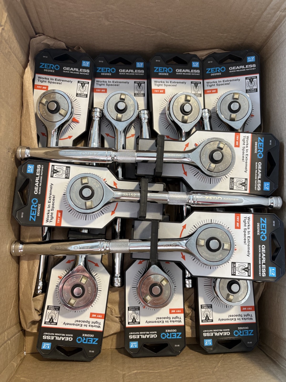 Zero Degree Ratchet Wrench, Gearless Socket Wrench 1/4″ – BULK – 10 Pk, 38150