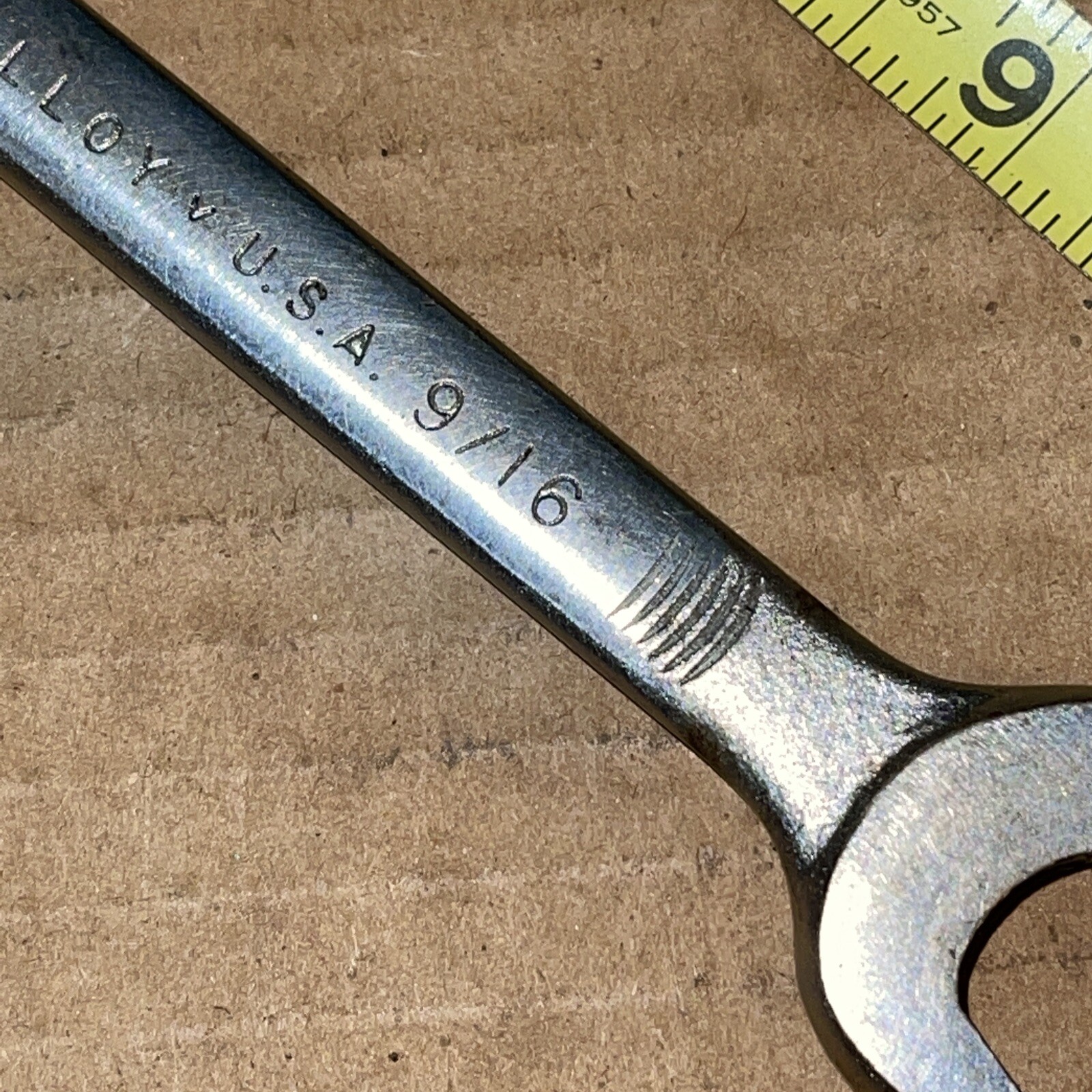 Wizard USA H2082 5/8 in X 9/16 in SAE Open Face Wrench Indestro Vintage