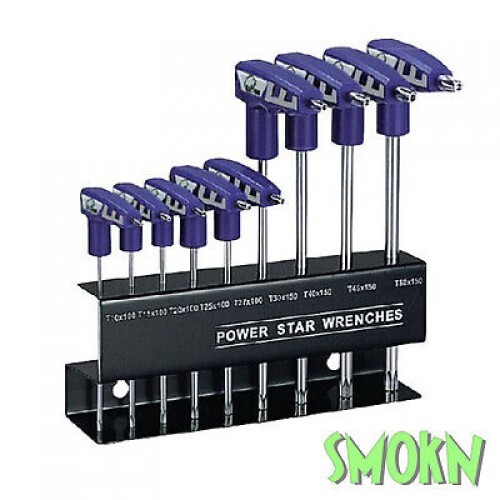 Torx Key Set – T10 T15 T20 T25 T27 T30 T40 T45 T50 Bike It Wall Mount T Handle