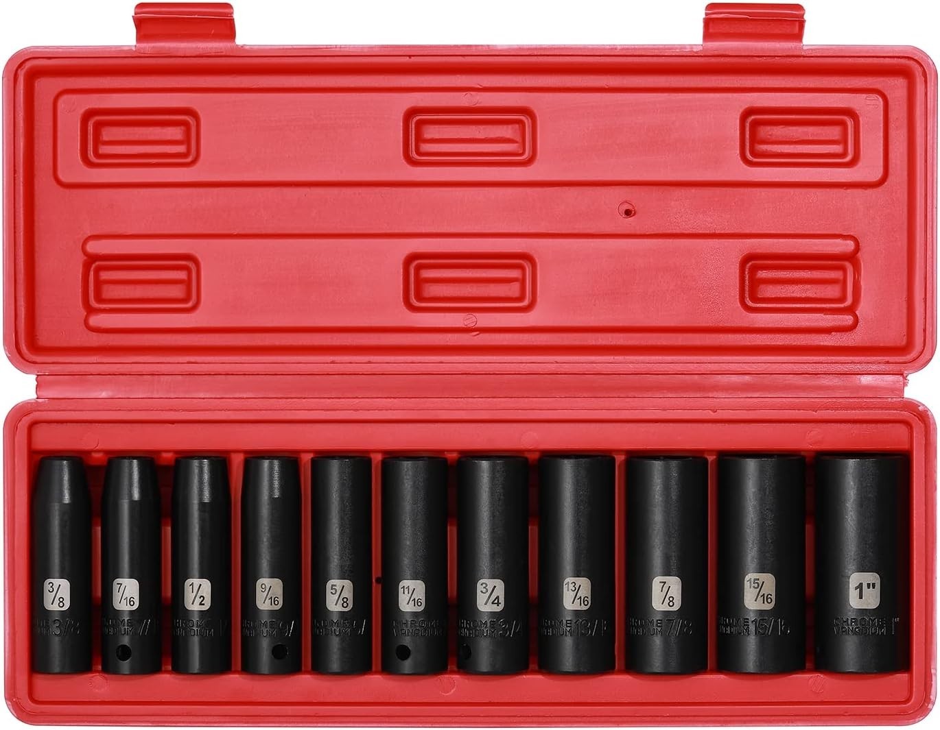 Complete 11PCS Deep Impact Socket Set – Chrome Vanadium Steel with Storage Case