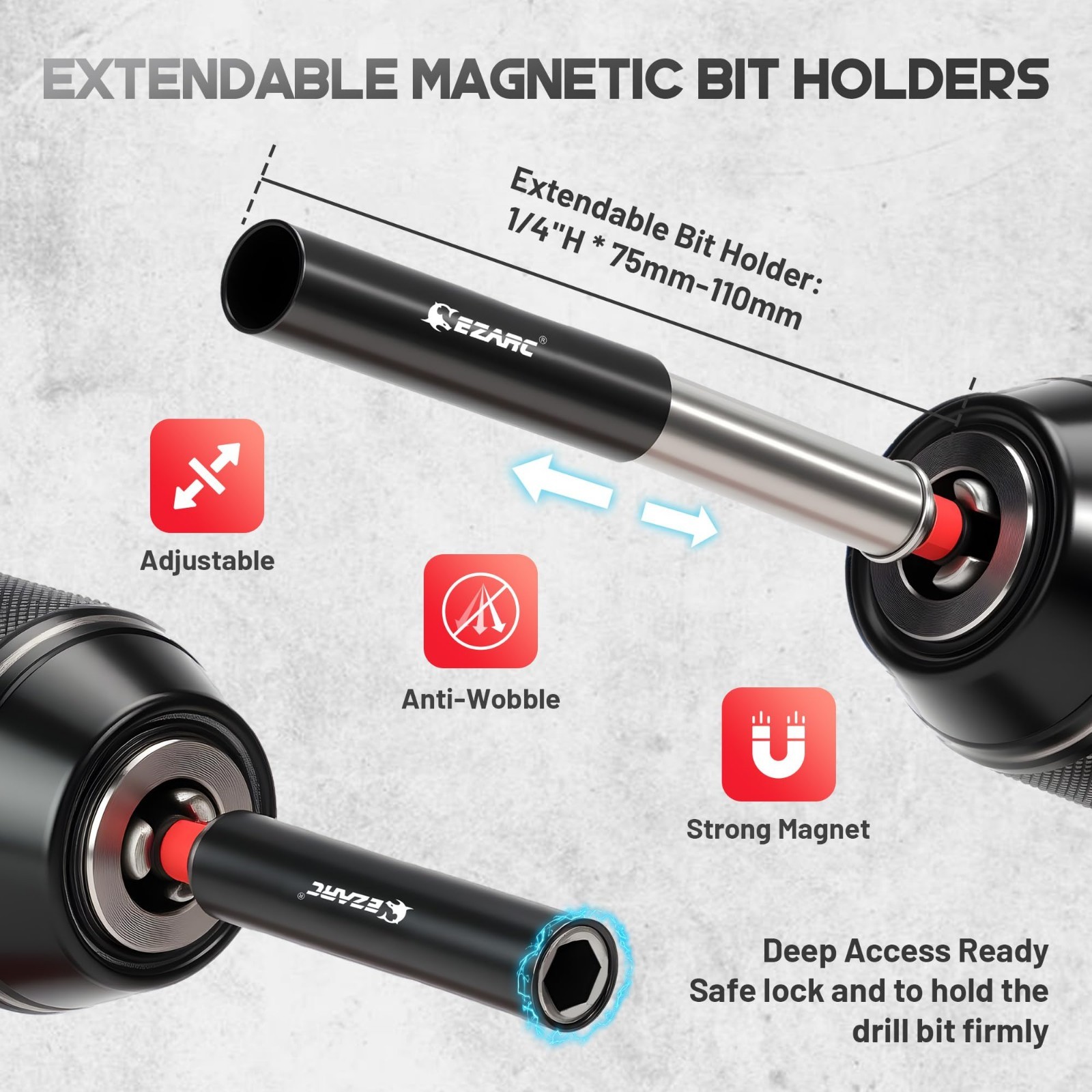 14PCS Impact Socket Adapter Set | 1/4″, 3/8″, 1/2″ Drive, Magnetic Holder, Quick