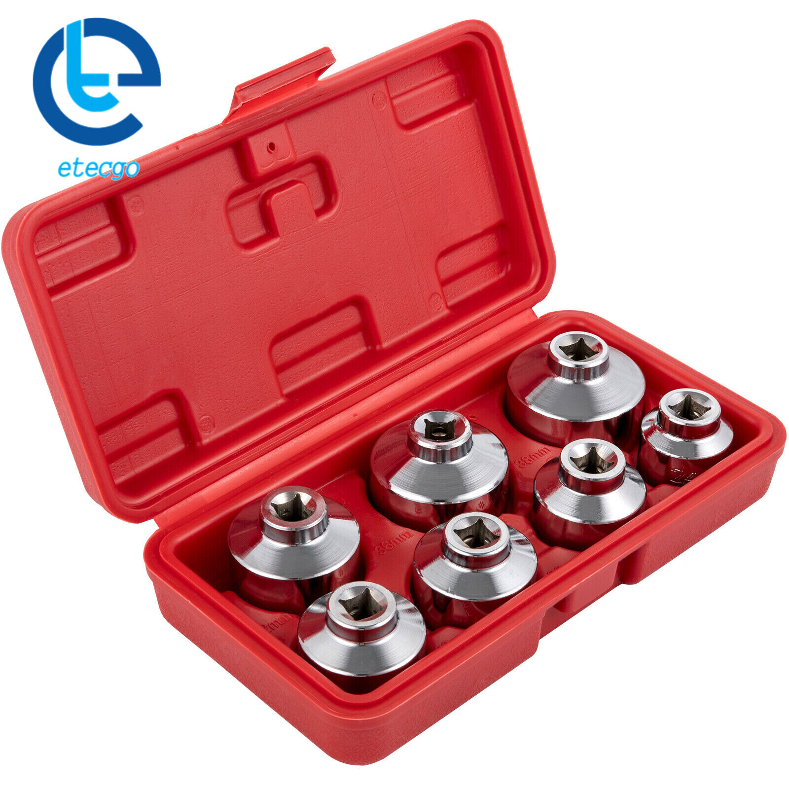 7Pcs Socket Set Tool Kit w/ Box Paper Cartridge Housing Oil Filter Cap Wrench
